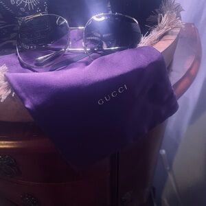 Authentic Gucci Purple Sunglasses with Oversized Lenses and Large Gucci Logo
